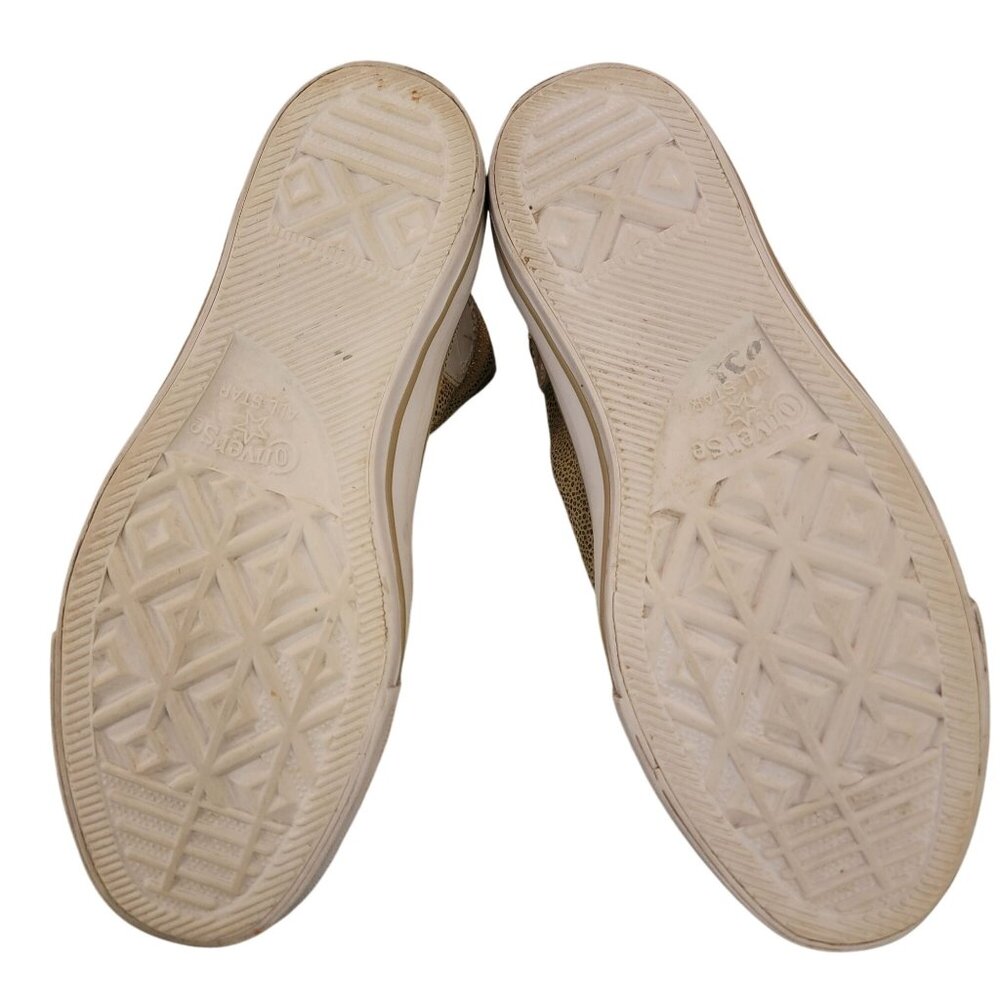 Converse All Star CTAS Shroud Gold Metallic High-Top Sneakers With Zipper Closur - Picture 8 of 9